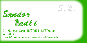 sandor madli business card